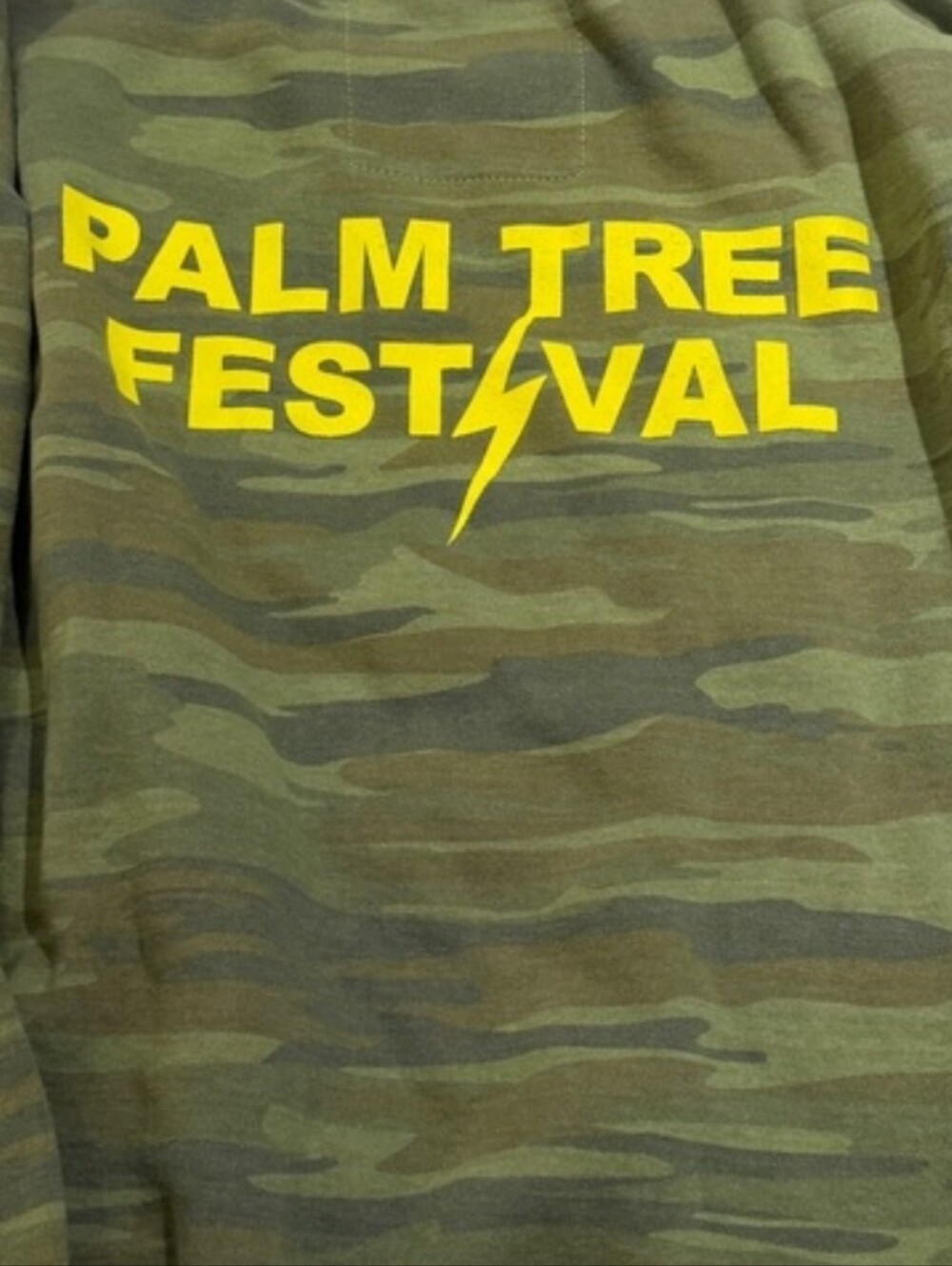 Aviator Nation PRE-OWNED Aspen Green Camo Crewneck Sweatshirt with Yellow Logo - Picture 6 of 6